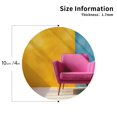thumbnail image 3 of Gaeub Bright Pink Chair Print 6 Pcs Leather Coasters for Drinks ,Drink Coasters Sets,Drink Table Cup Coasters for Living Room Kitchen Coffee Decor,Round Shape, 3 of 7