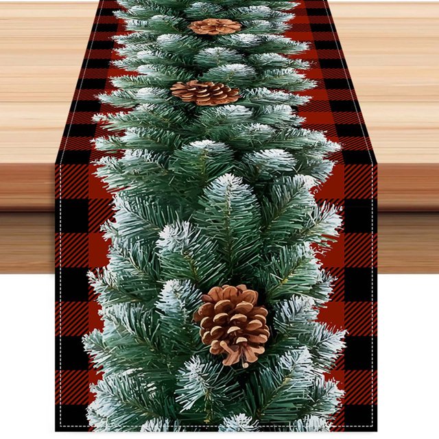Christmas Table Decorations Christmas Red and Checkered Table Flag New Holiday Table Decoration Tablecloth Mat Holiday Party Tablecloth Christmas Decorations for the Home
