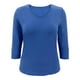 thumbnail image 1 of Playera George Para mujer, Manga al codo, cuello V Lisa   Azul Talla G, 1 of 4