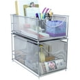 thumbnail image 3 of Sorbus 2-Tier Mesh Drawer Organizer with Pull Out Drawers, Silver, 3 of 6