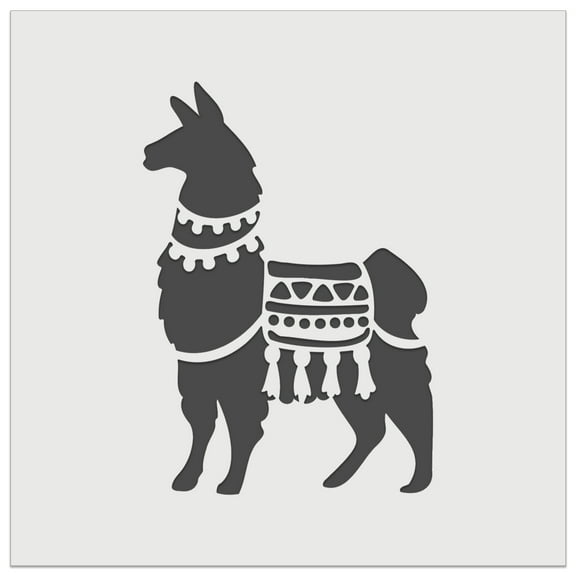 Fancy Llama with Geometric Blanket and Tassels DIY Cookie Wall Craft Stencil - 5.5 Inch