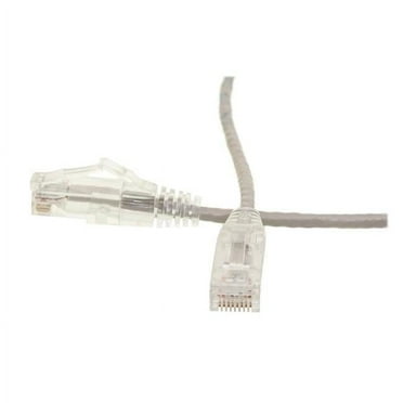 CableWholesale 10X8-82125 25 ft. Cat6 RJ45 Male UTP Slim Ethernet Patch Cable, 28AWG Stranded Pure Copper - Grey - Snagless Molded Boot