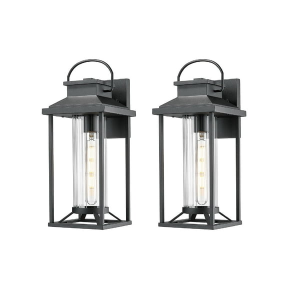 Outdoor Porch Lights, Textured Black Exterior Lighting Fixtures Wall Mount, Modern Outdoor Wall Sconce Lantern for House, Front Porch, Anti-Rust Waterproof Outdoor Garage Lights for Coach (2 pack)