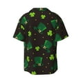 thumbnail image 5 of Uemuo St. Patrick's Day8 Pattern Cotton Linen Short Sleeve Shirts,Casual Lightweight Button Down Shirts,Vacation Beach Summer Tops-Small, 5 of 7