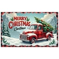 thumbnail image 5 of Red Truck Christmas Banner Christmas Tree Merry Christmas Banner Colorful Ornaments Snowy Design Xmas Banner for Christmas Party Home Decoration Holiday Event, 5 of 8
