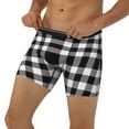 thumbnail image 2 of Sigee White And Black Plaid for Men's Boxer Briefs,Moisture Wicking and Breathable Small, 2 of 9