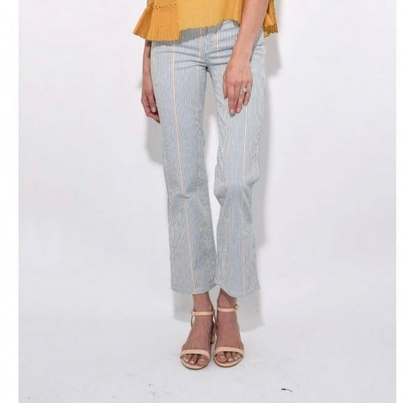3x1 Women's NILLIE STRIPE Austin Crop High-Rise Straight-Leg Jeans, 25 NWOT