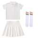 thumbnail image 4 of Odeerbi Niñas 3 Piezas Preppy Vestido Tenis Camisa de Golf y Falda Plisada Con Set de Uniforme de La Escuela de Las Medias, 4 of 9