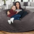 thumbnail image 3 of Ultimate Sack 5ft Foam Filled Washable Suede Covered Bean Bag Chair, Grey, 3 of 7
