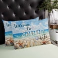 thumbnail image 4 of Coastal Beach Throw Pillow Cover 12 x 20 Inch Decorative Pillow Cover Retro Summer Ocean Wave Starfish Shell Lumbar Pillowcase Seasonal Rectangle Cushion Case for Couch Sofa Bed Living Room, 4 of 7