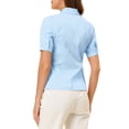 thumbnail image 3 of INSPIRE CHIC Women's Elegant Cotton Puff Short Sleeve Button Front Shirt Top, 3 of 6