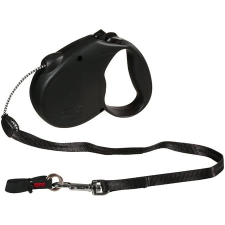 2 Retractable Cord Leash - Flexi Retractable Dog Leash, 16 Ft. Cord Dog Walking Leash, Medium for Dogs up to 44 Lbs. Black, Fast and Reliable 1-Hand Braking System with Permanent Braking Feature