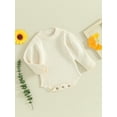 thumbnail image 3 of Bslissey Baby Girls Sweater Romper 3M 6M 9M 12M 18M Solid Color Long Sleeve Knit Onesie Bodysuit Casual Crew Neck Jumpsuit Newborn Infant Fall Winter Warm Clothes, 3 of 9