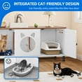 thumbnail image 5 of Dextrus Litter Box Furniture Hidden for 2 Cats,Large Wooden Cat Litter Box Enclosure with Double Room, Cat Washroom Furniture, End Table, White, 5 of 10
