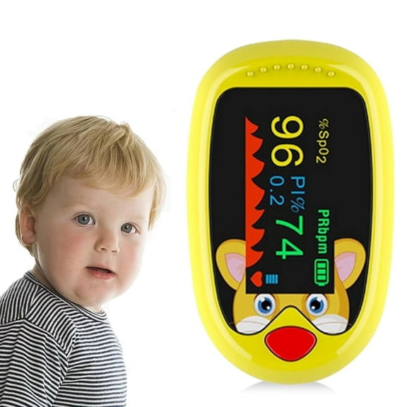 Kid's Fingertip Pulse Oximeter Rechargeable Pulse Oximeter Monitor Blood Oxygen Saturation with USB Cable