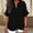 Black, variant on Womens Cotton Linen Tops Butterfly Sleeve V Neck Loose Blouses Dressy Casual Flowy Ruffle Short Sleeve Shirts Business Work Blouses