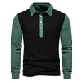 thumbnail image 2 of Black and Friday Deals 2023 Mens Henley Shirt Lightweight Lapel Raglan Sleeve Color Block Thermal 3 Button Pullover Sweatshirt Big & Tall Polo Golf Jersey Shirt, 2 of 6