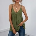 thumbnail image 5 of XFLWAM Tank Top for Womens Sleeveless V Neck Ruffle Hem Cami Tops Summer Flared Peplum Camisole Shirts, 5 of 6