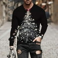 thumbnail image 5 of Feancey Men's Big and Tall Christmas Graphic Tees Lightweight Long Sleeve Crewneck Pullover Fashion Xmas Tree Print Tshirts Holiday Casual Party Shirt Black 4XL, 5 of 6