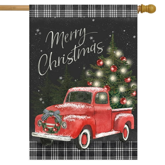 Briarwood Lane Classic Christmas Pickup House Flag