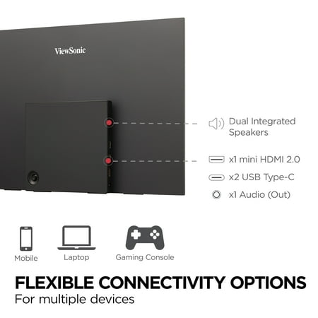 ViewSonic - VX1655-4K 15.6" OLED UHD Portable Monitor (USB-C, Mini HDMI) - Black