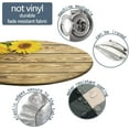 thumbnail image 3 of Wood Grain Farm Style Round Fitted Tablecloth for Dining Room Table, Sunflower Elastic Edge Table Cover for Outdoor Picnic Patio Birthday Party or Indoor Table Decor Fits Tables Up to 44" Diameter, 3 of 5