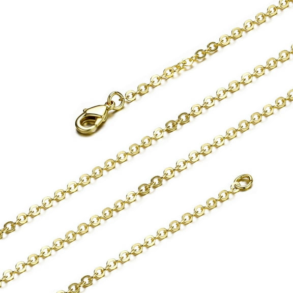 Alexcraft 12 Pack Chains for Jewelry Making, Necklace Chains Bulk 14K Gold Plated Chains for Necklace Jewelry Making, 2 mm (18 Inches)