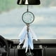 thumbnail image 2 of Atrapasueños hecho a mano (gris), adorno de pared con plumas grises, colgante para espejo retrovisor de coche, amuleto para coche., 2 of 3
