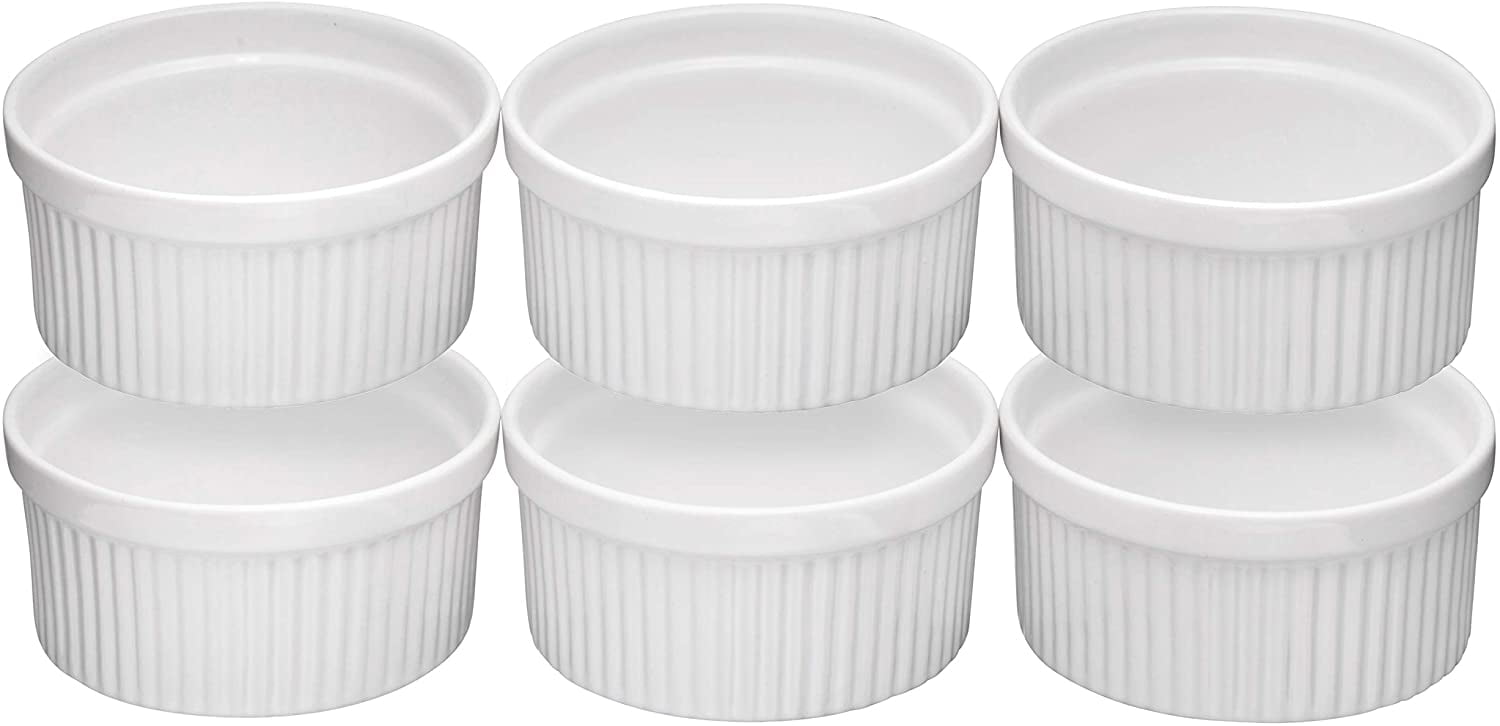 Bruntmor 6 PC Ceramic Ramekins Dishes for Backing Cocking And Serving 8