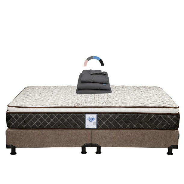 Colchon King Size Minesota+Box Base Cama+Sabanas Royal