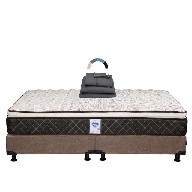 Colchon King Size Minesota+Box Base Cama+Sabanas Royal
