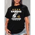 thumbnail image 1 of Camiseta De Mujer Verano Casual Mujer Básica Camiseta Para Deportes Callejeros PlayaRugby Set Star Letter Print Black Women's Casual Fashion Top Round Neck Short Sleeve T-ShirtFather's Day, Mother's, 1 of 7