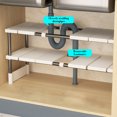 thumbnail image 6 of Kitchen Storage Shelf, Under Sink Organizer, Retractable Adjustable Cabinet Shelf for Bathroom or Kitchen, White Plastic Durable Space-Saving Pot Rack, 6 of 6