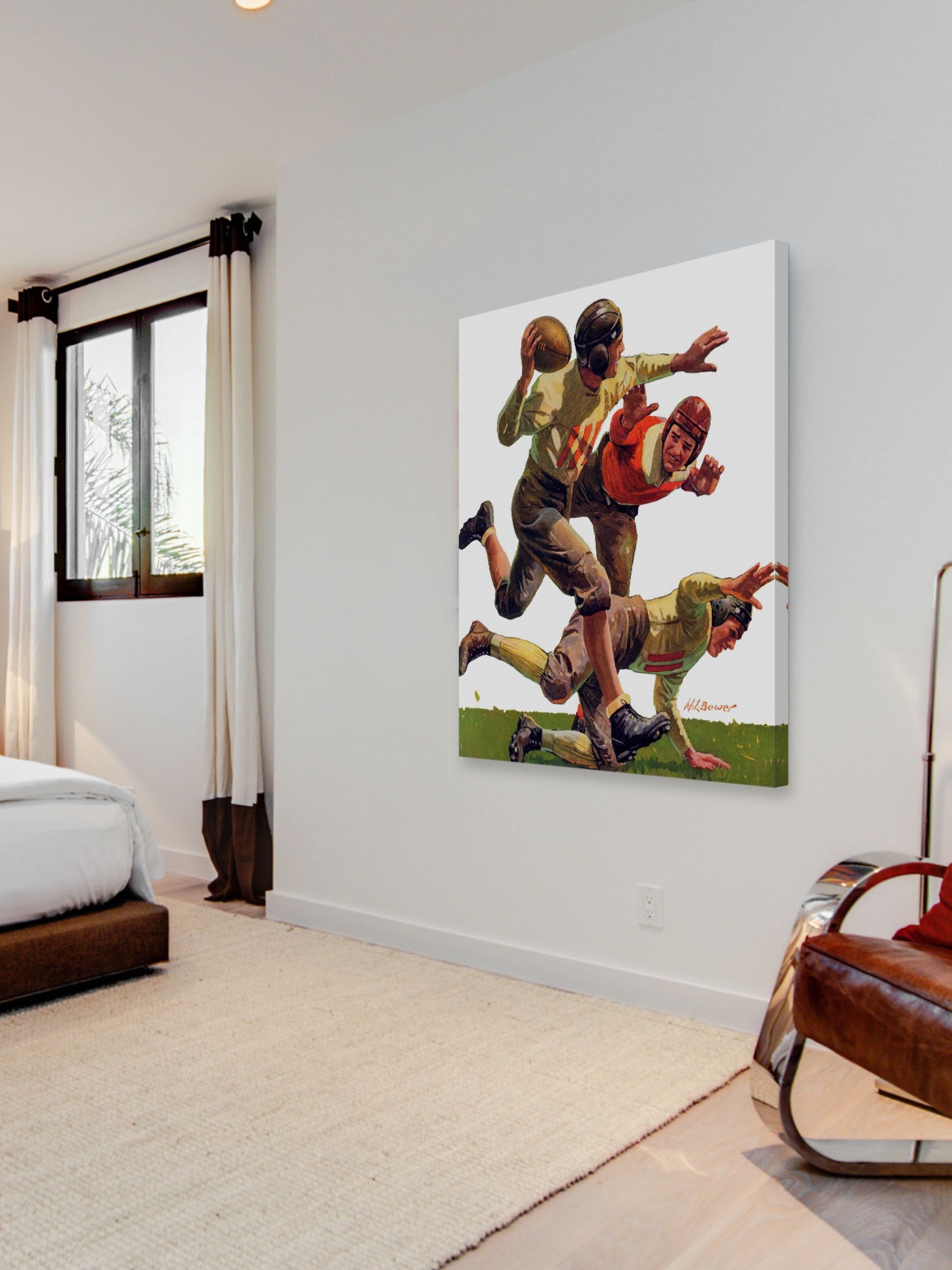 Marmont Hill Quarterback Pass by Maurice Bower Painting Print on Canvas