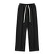 thumbnail image 2 of Pantalones rectos con costuras laterales para hombre 2025: algodón, talle medio, corte holgado, L-XXXXXL, cintura de 72-92 cm para uso informal., 2 of 8