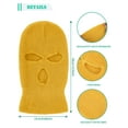 thumbnail image 3 of 3 Holes Ski Mask Full Face Cover Outdoor Balaclava Winter Knitted Neck Gaiter for Halloween Sports Cycling, 3 of 7
