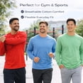 thumbnail image 5 of BILLIONHATS 6 Pack Mens Long Sleeve Colorful T-Shirts, Cotton - Crew Neck Bulk Tees for Men, Wholesale Sleeved Tshirt Packs, 5 of 8