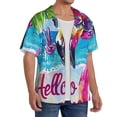 thumbnail image 2 of Wukai Tropical Flamingo Summer Men's Casual Short-Sleeve Button Down Shirt,Cuban Shirts for Men,Mens Short Sleeve Dress Shirts-Small, 2 of 5