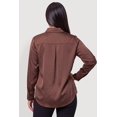 thumbnail image 4 of Women's Plus Size Satin Long Sleeve Button Front Shirt, 4 of 4