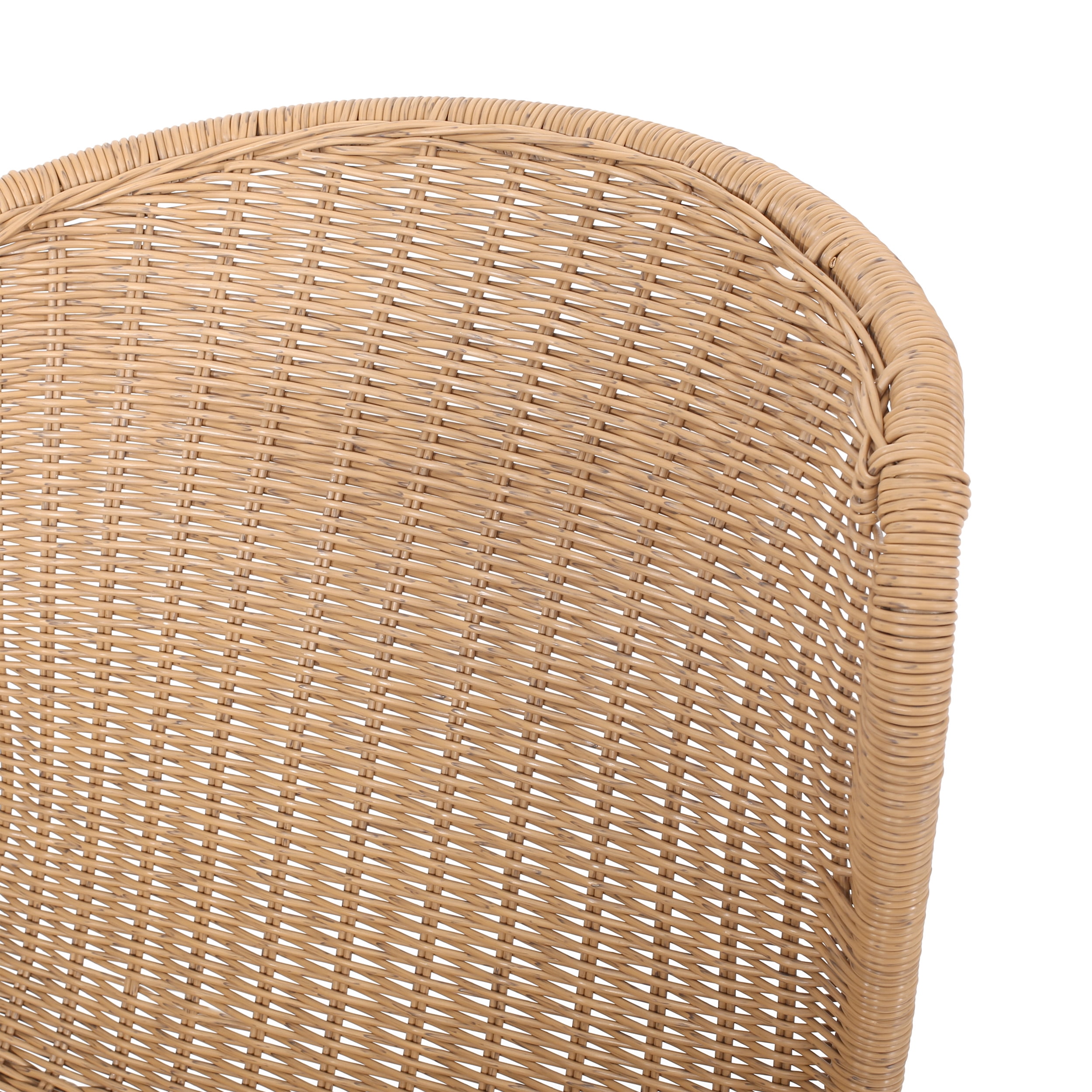 Kaceon Outdoor Boho Wicker 3 Piece Chat Set, Light Brown and Black