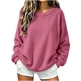 thumbnail image 2 of VBVC Women's Corduroy Crew Neck Sweatshirt , Ladies' Loose Fit Long Sleeve Pullover , Casual Fall Winter Tops For Women, S-2XL, 2 of 8