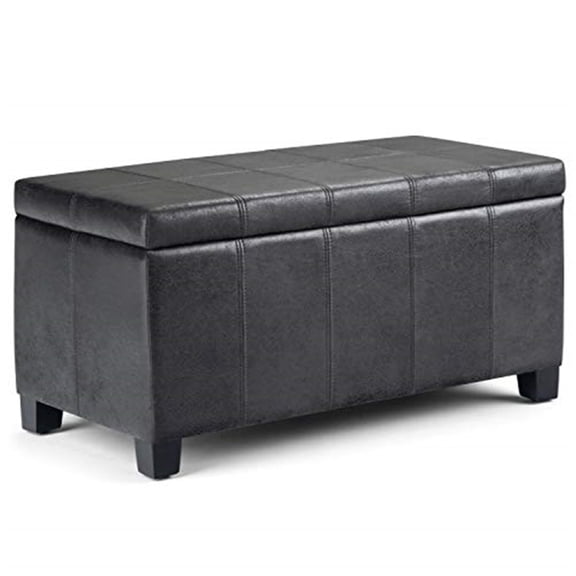 Homestock Renaissance Revival 36 Inch Wide Rectangle Storage Ottoman Bench