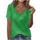 thumbnail image 1 of Camisas de Manga Larga Casual de las Mujeres Color Sólido Nuevo Cuello en V Tira Suelta Cepillada Camisa de Manga Corta, 1 of 6