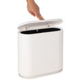 thumbnail image 1 of Huishun Bote De Basura De Plástico Delgado, 12 Litros, 3,17 Galones, Con Tapa Superior A Presión, Moderno Cesto De Basura Blanco Para Baño, Sala De Estar, Oficina Y Cocina (Blanco), 1 of 1