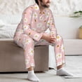 thumbnail image 7 of Fotbe Daisy And Bee Pattern Long Sleeve Pajama Set for Men,Sleepwear Set,2-piece Loungewear Set,Soft PJs Comfy Nightwear with Pockets-Large, 7 of 7