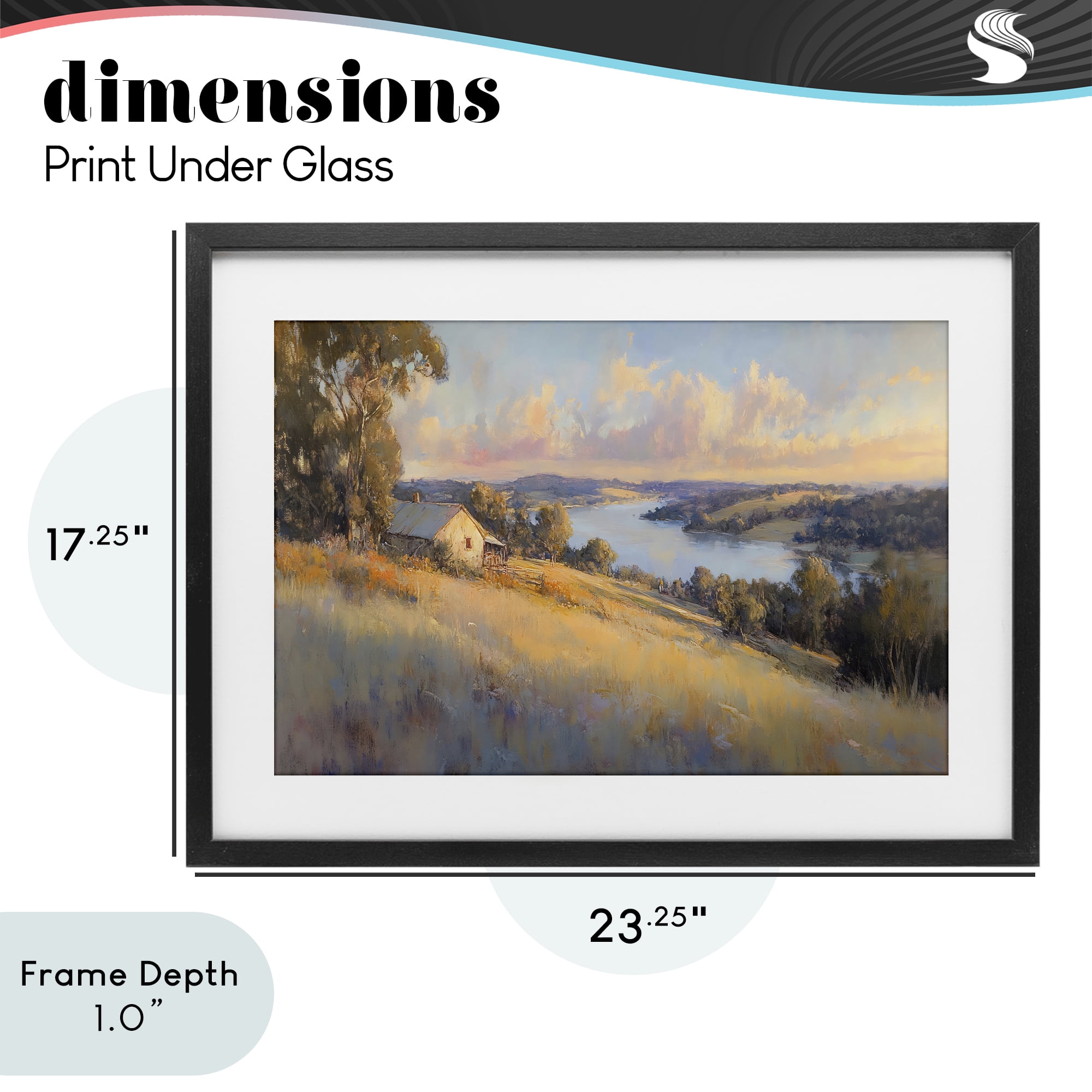Stupell Industries Hilltop Cottage in Sunset Glow Black Framed Print Under Glass, design by Creative Studio