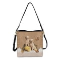 thumbnail image 2 of Kuiaobaty Golden Retriever Print Crossbody Bag for Women, Lemon Butterfly Print Bucket Handbag Bag Crossbody with Adjustable, Large Capacity Leather Shoulder Purse for Travel, Brown, 2 of 6