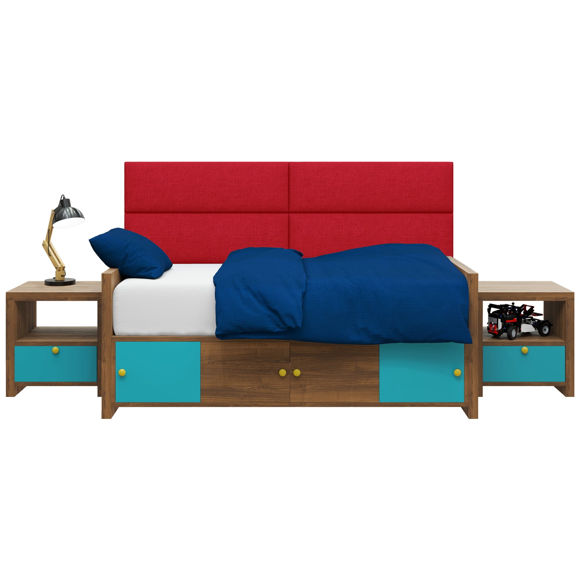 Jaxx Panelist Modern Padded Headboard Set of 4 Fun Color Panels for