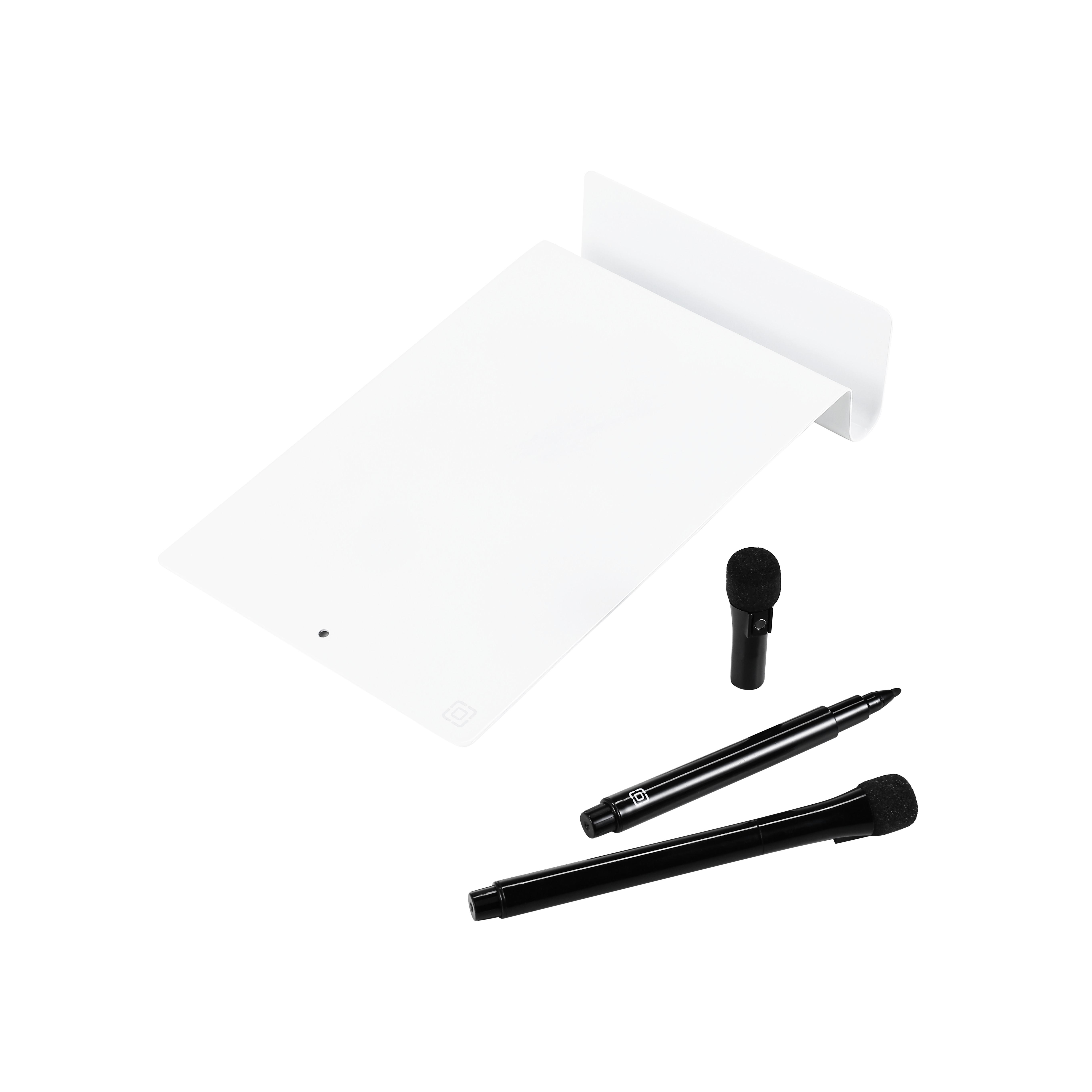 Incipio Metal Dry Erase Note Board with Built-in Phone Stand, Magnetic Whiteboard Desk Organizer with 2 Markers & Eraser Tip, Reusable To-Do List Board for Office & Home
