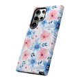 thumbnail image 3 of Blue and Pink Floral Tough Phone Case For Samsung. Samsung Case. Compatible,iPhone 14 Pro, 3 of 5